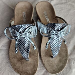 Vionic Pewter Sandals with Adjustable Straps